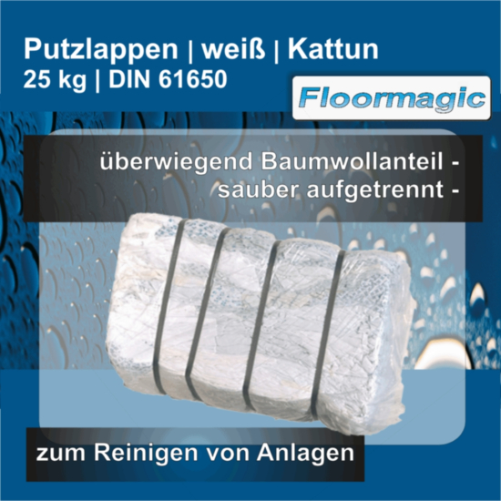 Putzlappen weiß 25kg Kattun DIN 61650