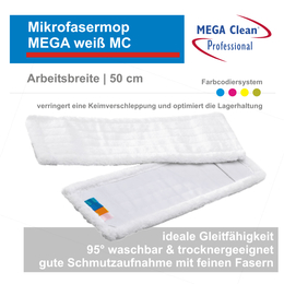 Mikrofasermop MEGA weiß MC 50 cm I Mega Clean