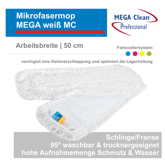 Mega Clean Universal Schlingenmop Baumwolle 50 cm I 50 Stück
