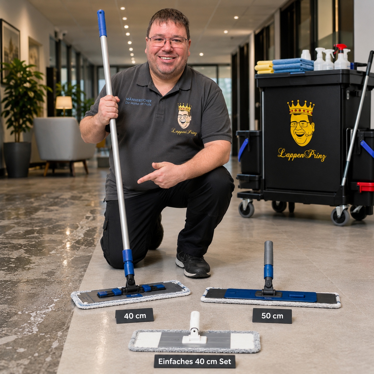 Bodenwischer Sets für Gebäudereinigung, Objektpflege und Gewerbe Bodenwischer Sets für Gebäudereinigung Objektpflege Gewerbe 40 cm und 50 cm
