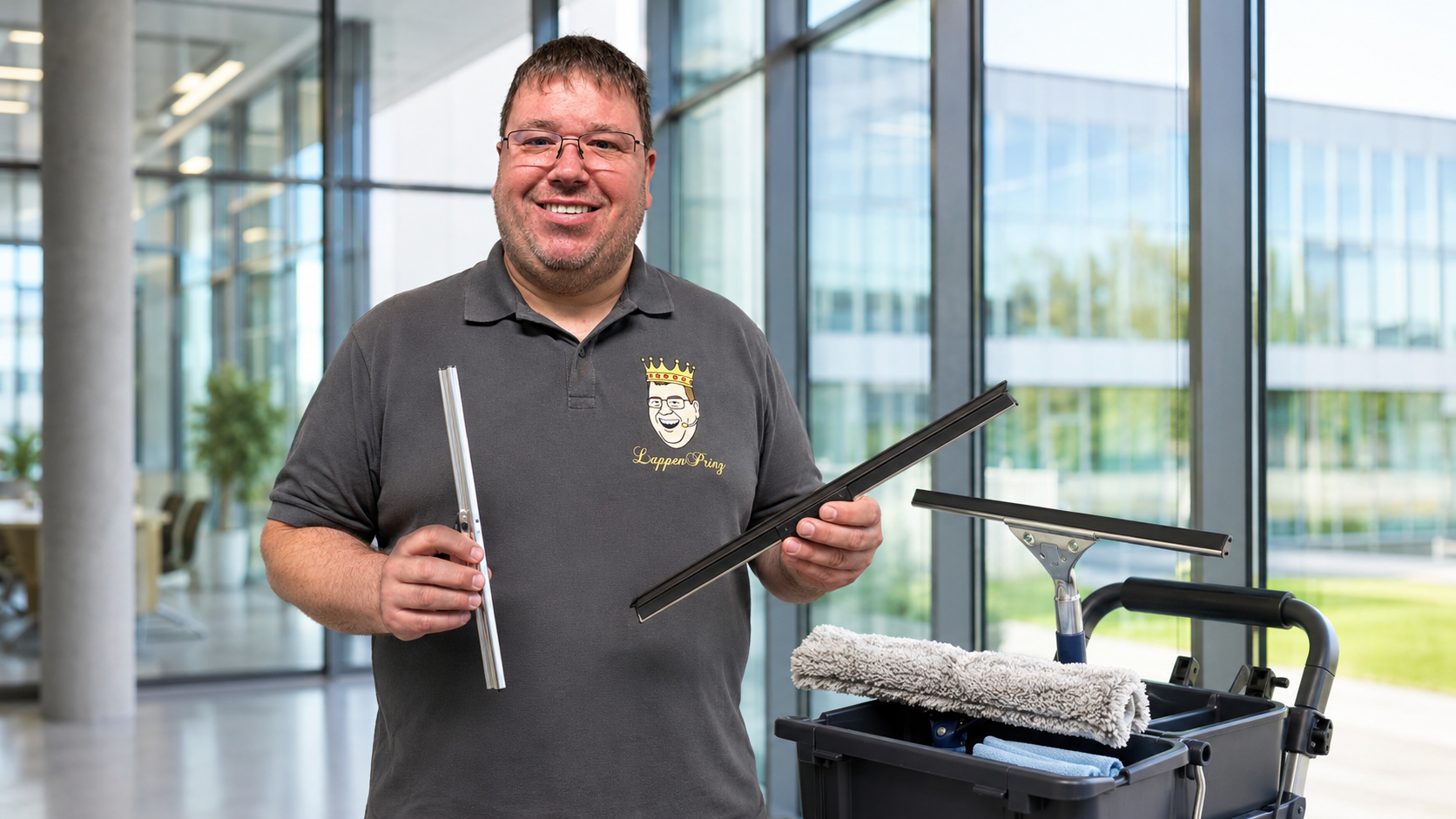 Fensterschienen für Fensterabzieher Wischergummi und Glasreinigung