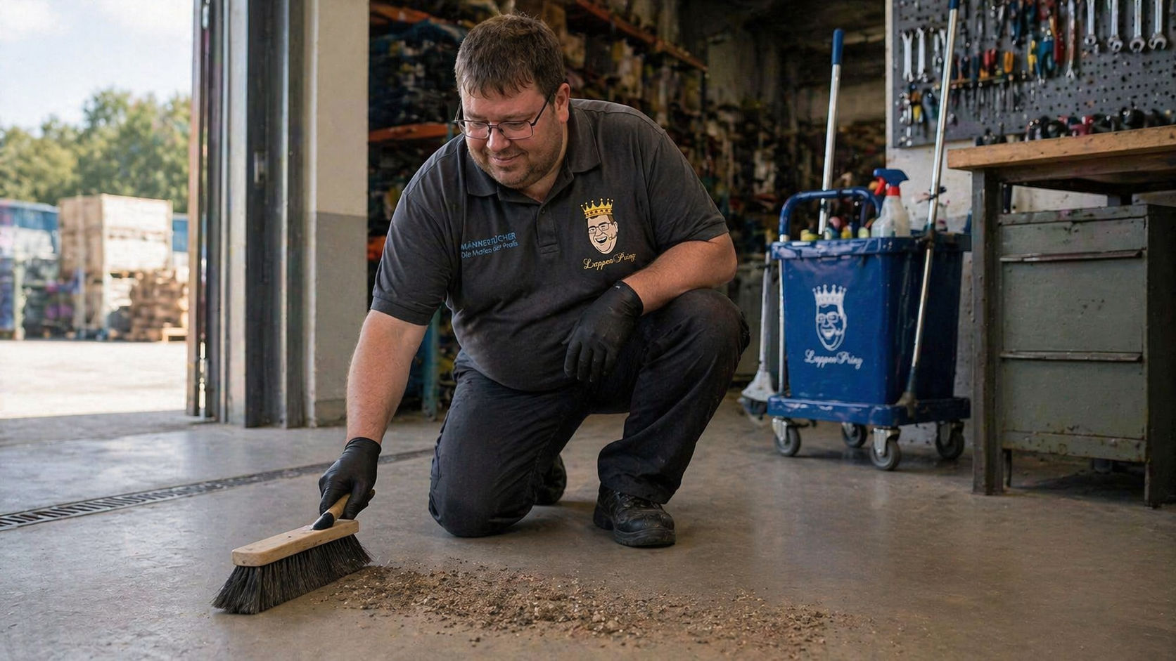 Profi-Handfeger für Betrieb, Werkstatt, Lager und Büro im gewerblichen Einsatz