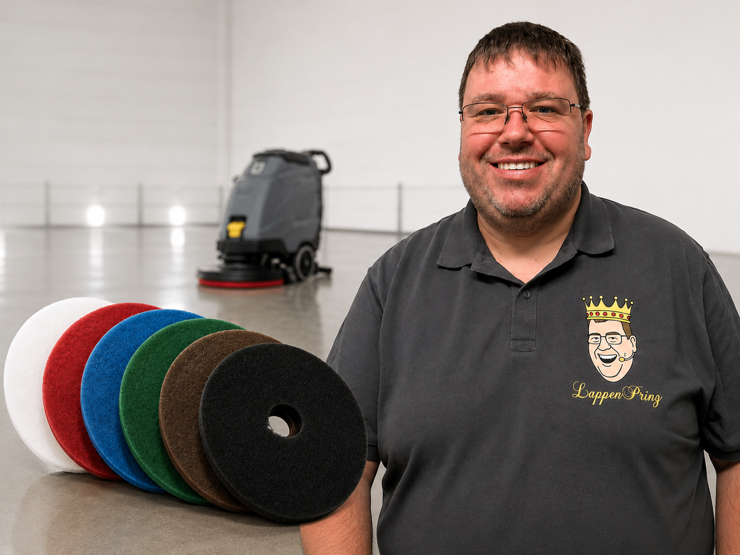 LappenPrinz mit Reinigungspads 685 mm 27 Zoll für professionelle Bodenreinigung in der Gebäudereinigung