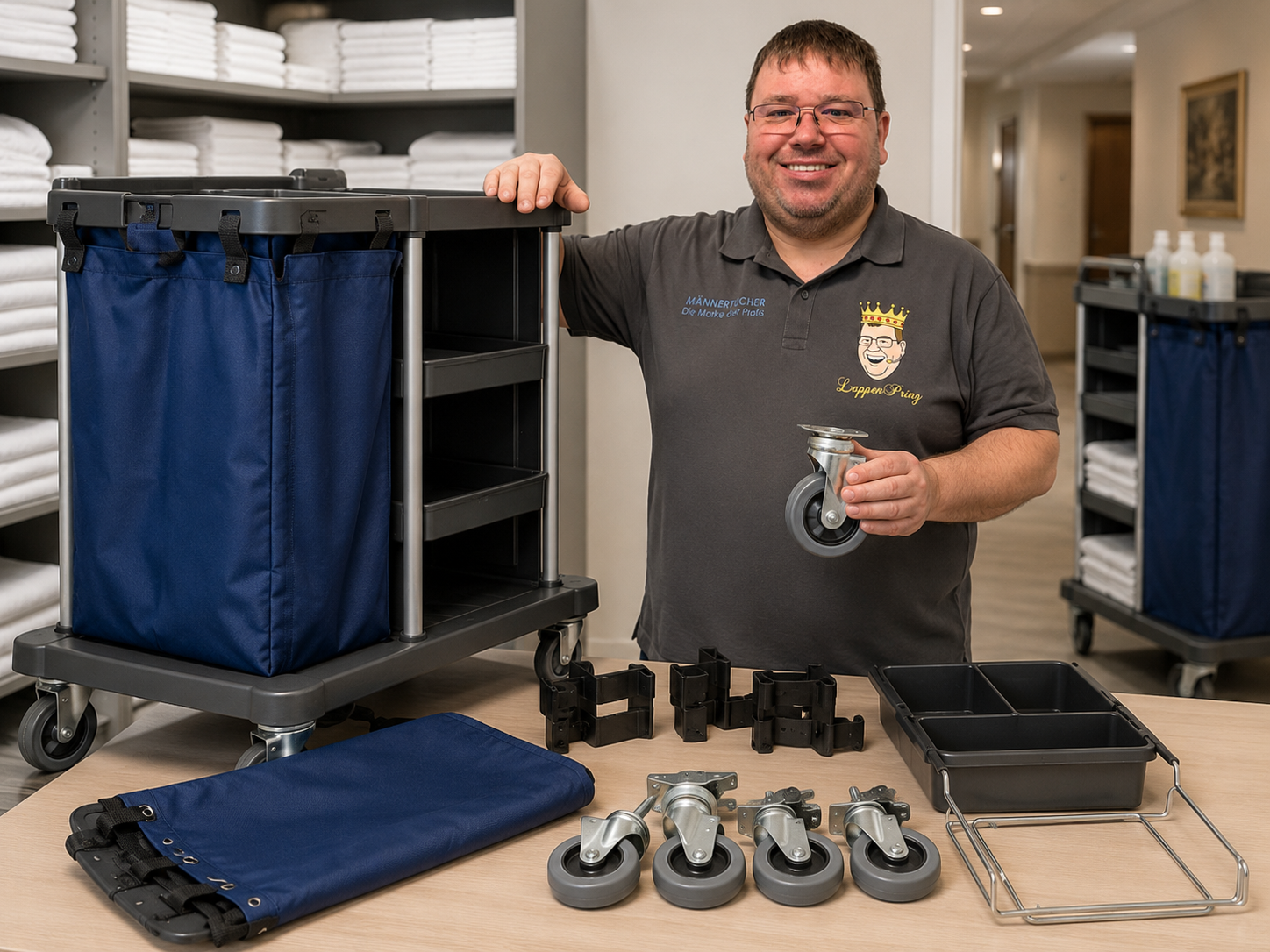 Wäschewagen Zubehör für Wäschesack Rollen Sackhalter Housekeeping und Reinigung