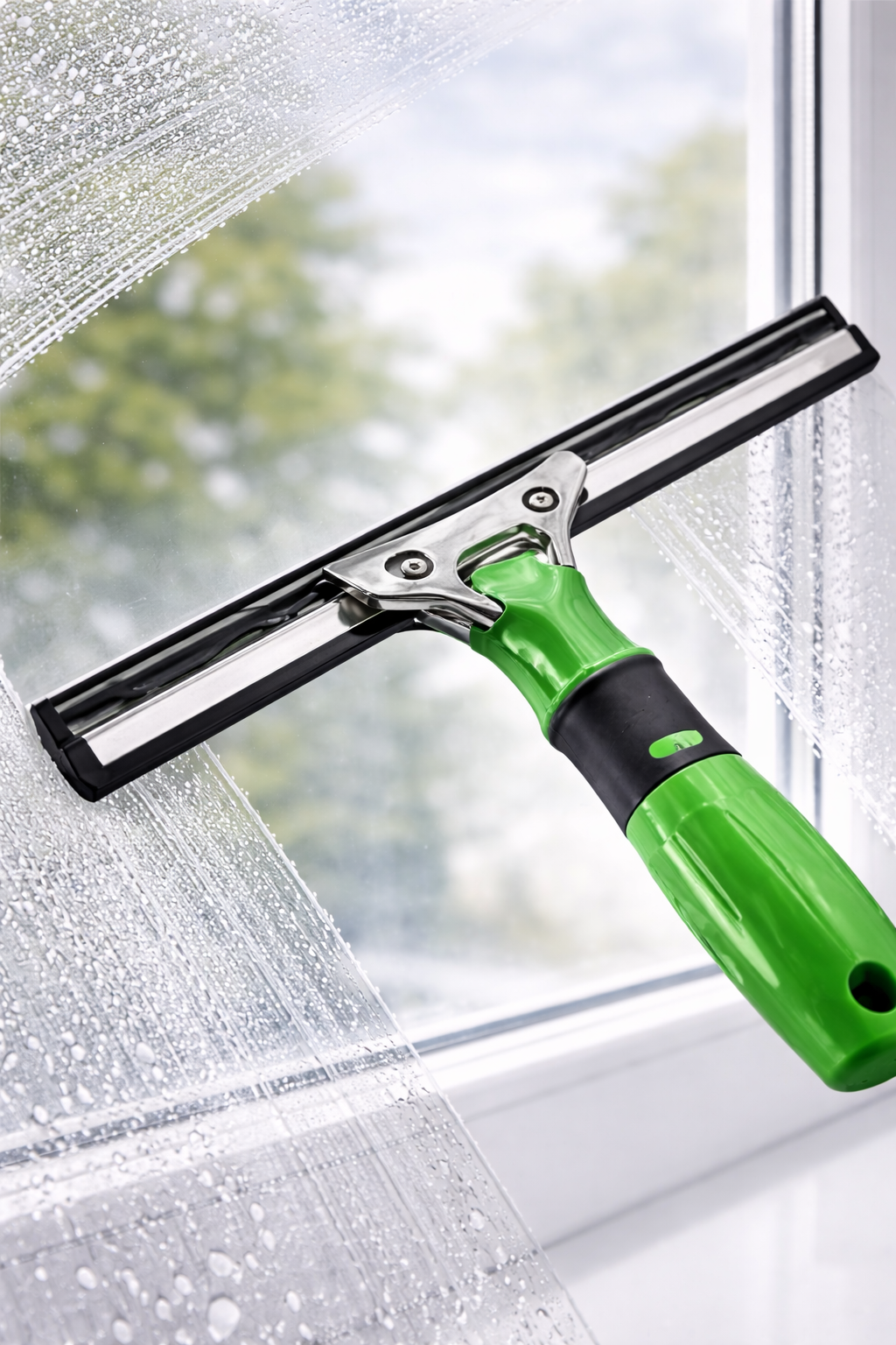Wischergummi passend ausgewählt und eingesetzt im professionellen Fensterabzieher