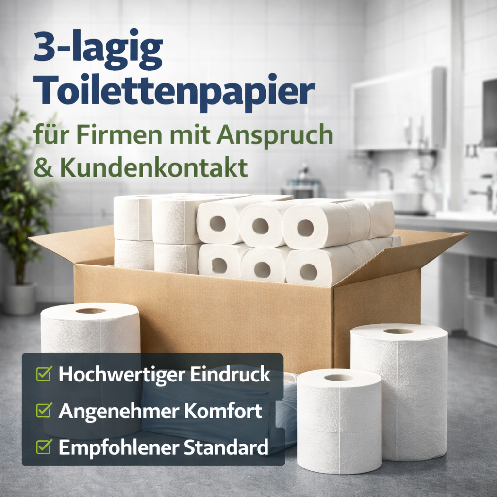 3 lagiges Toilettenpapier für Firmen mit Anspruch und Kundenkontakt